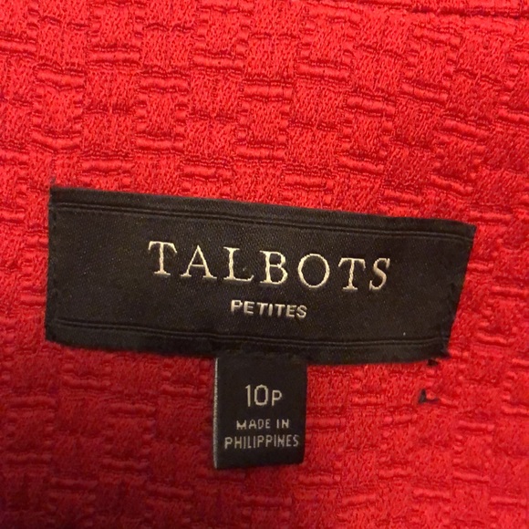 Talbots Double Breasted Textured Red Blazer Front Pockets SZ 10P R1 - Picture 7 of 9
